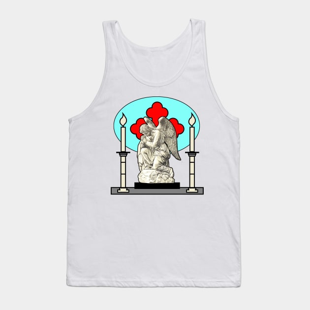 Gothic sad angel at the altar Tank Top by Marccelus